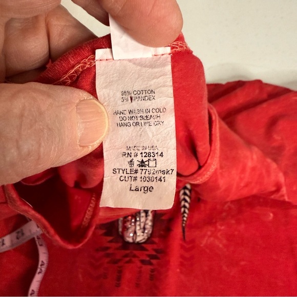 Liberty Wear Tunic Embellished Steer USA Sturgis Red Asymmetrical Women’s Size L - Picture 13 of 13